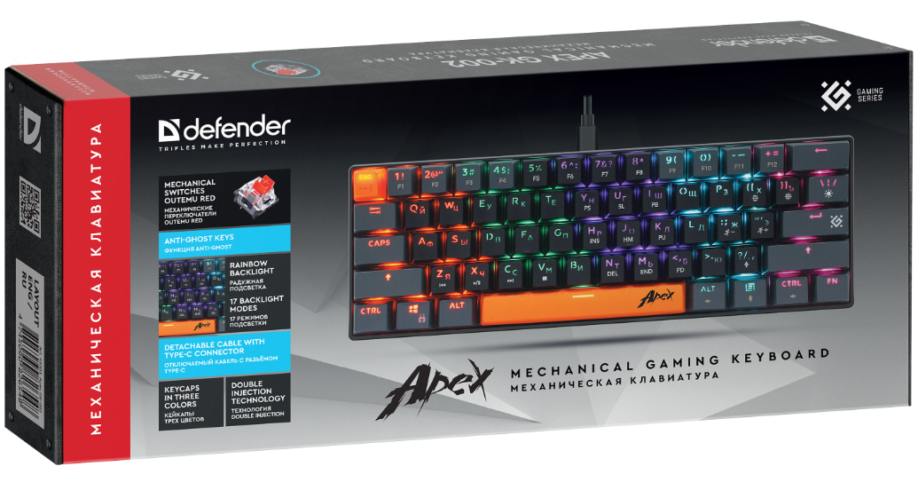 Клавиатура проводная Defender Apex GK-002 Black