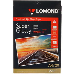 Бумага Lomond [A4] суперглянцевая, 270гр/м2, 20л