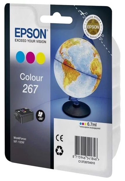 Картридж струйный EPSON T267 для Epson WF-100W, многоцветный