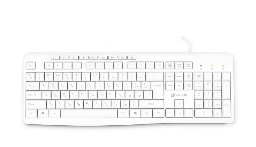 Клавиатура проводная Оклик 305M Multimedia белый