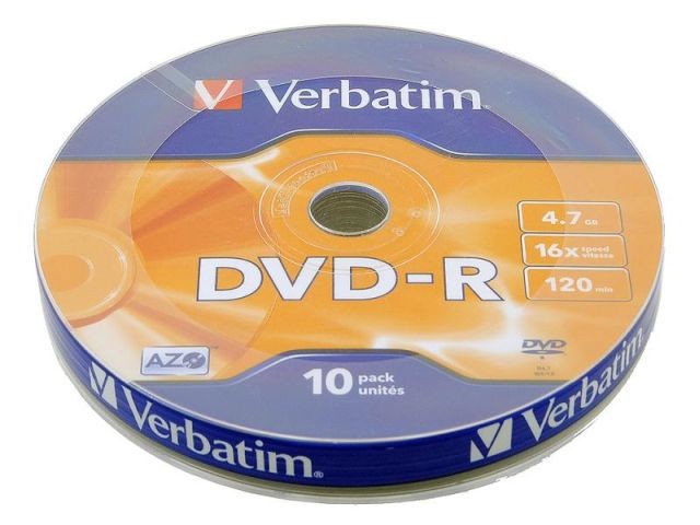 Диск DVD-R 4,7Gb Verbatim 16x Bulk (10шт.)