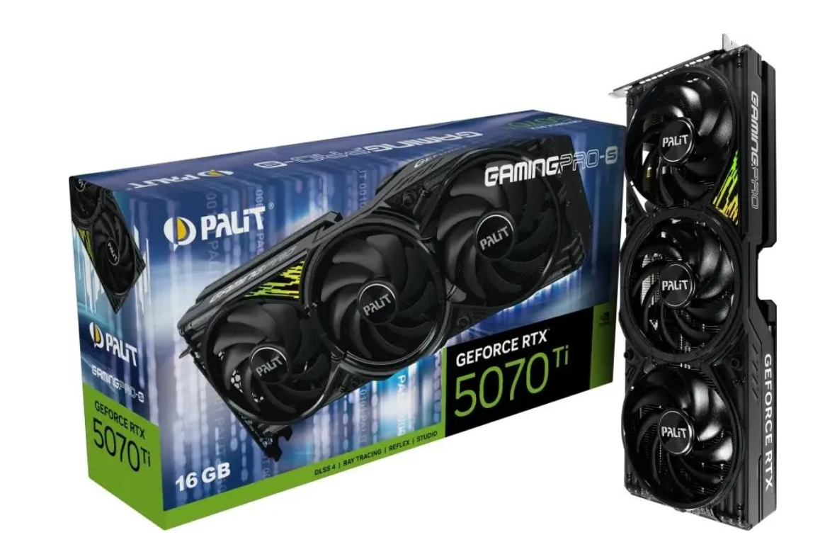 Видеокарта 16Gb PALIT RTX 5070 Ti GAMINGPRO-S (RTX5070Ti) GDDR7 HDMI DP