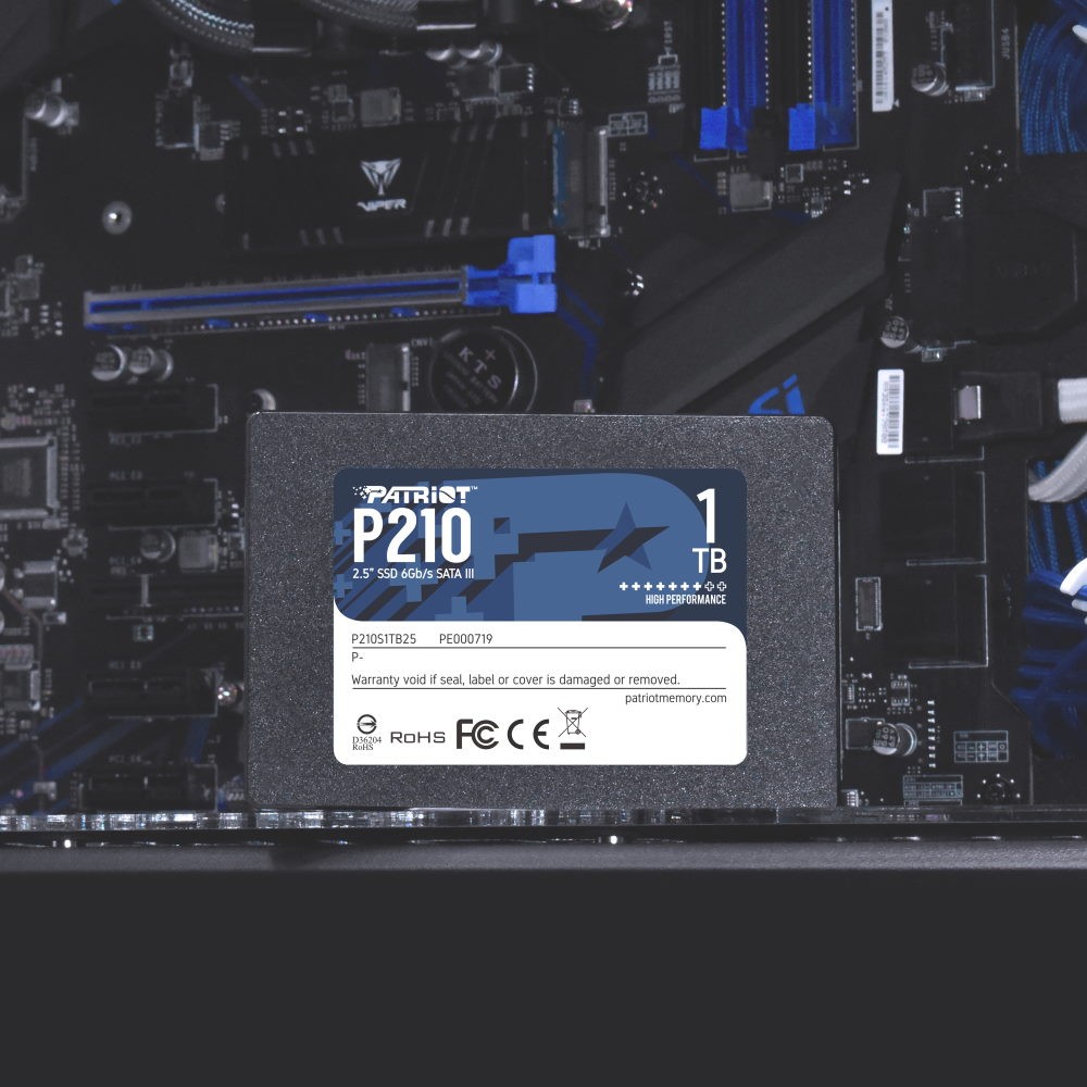 Накопитель SSD SATA 1Tb Patriot P210 (3D TLC, 500/400 Мбайт/сек, 640 TBW)