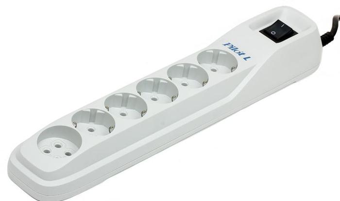 Сетевой фильтр Pilot-L (GP) (6 розеток)  5.0м
