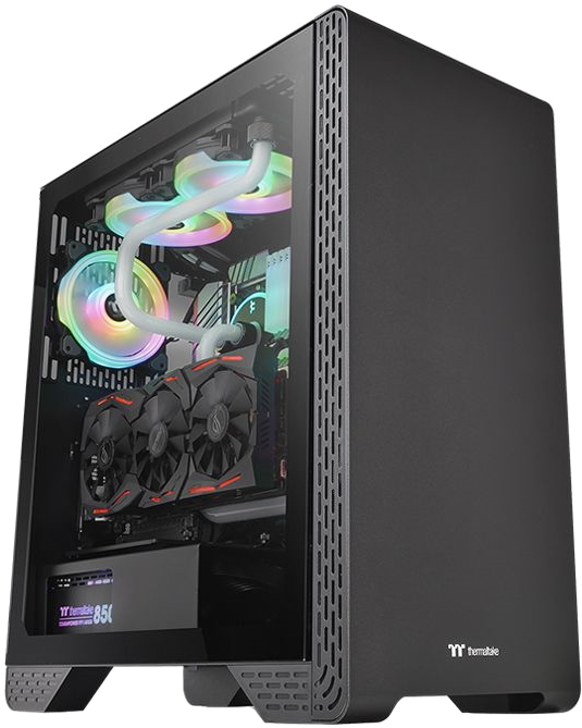 Корпус Thermaltake S300 TG (MidiTower, 1*USB3.0, 2*USB2.0, Tempered Glass, ATX, без БП) чёрный