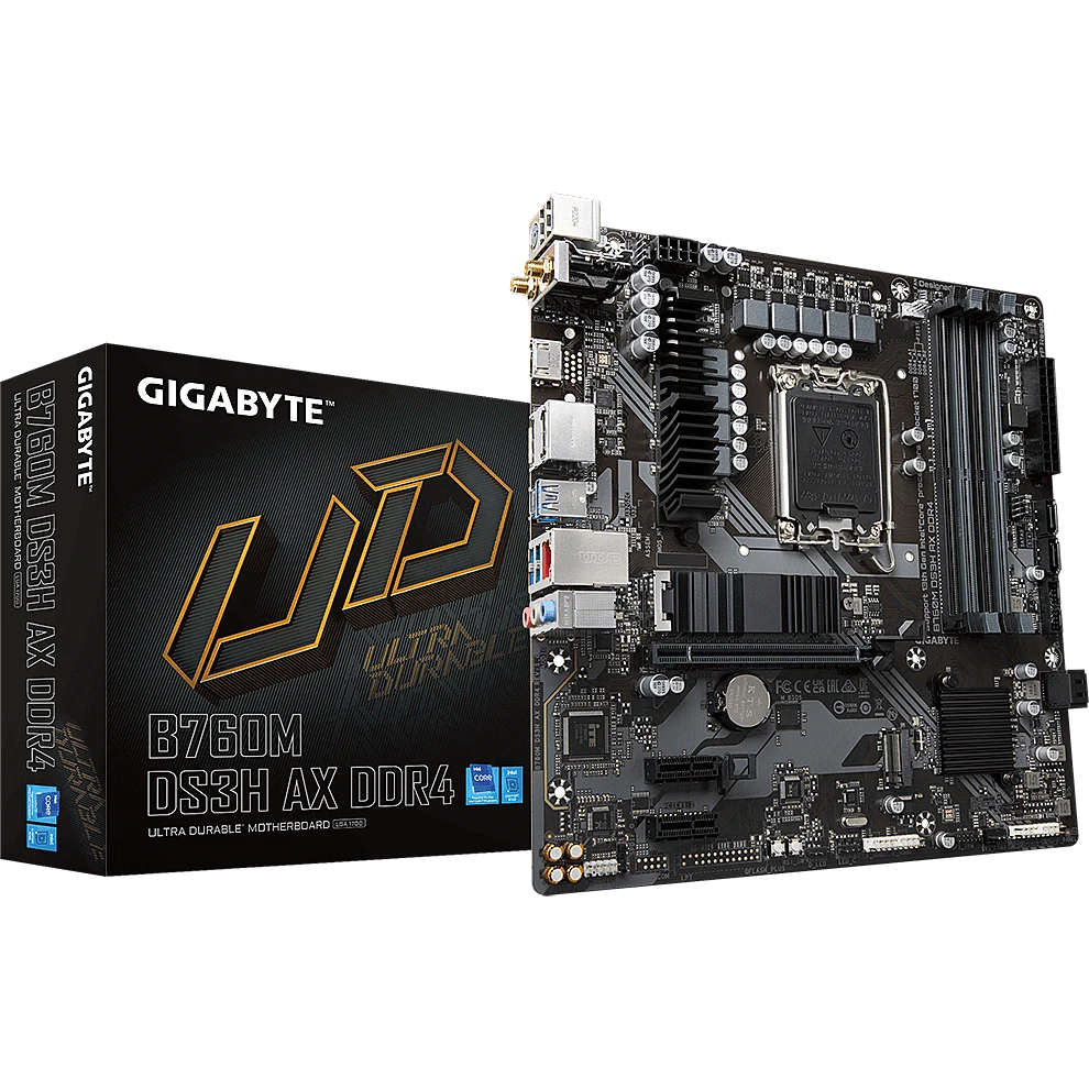 Материнская плата Socket-1700 Gigabyte B760M DS3H AX DDR4 (B760) 4*DDR4 HDMI DP mATX