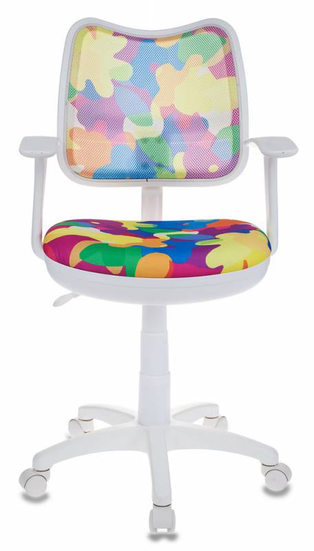 Кресло Бюрократ CH-W797 (сетка/ткань, пруж.-винт. мех. качания, крест. пластик, до 100 кг) Мультиколор