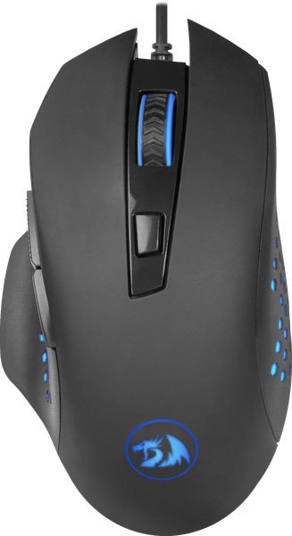 Мышь проводная Redragon GAINER (1000-3200 dpi доп. боковые кнопки эргономичная подсветка) USB