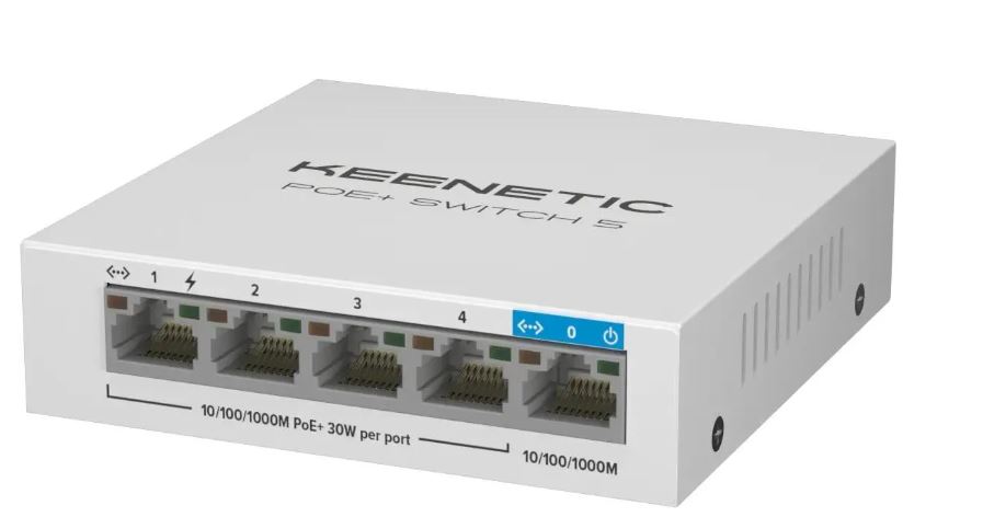 Коммутатор 5 port Keenetic PoE+ Switch 5 (KN-4610) 1000 Мбит/сек 4*PoE+