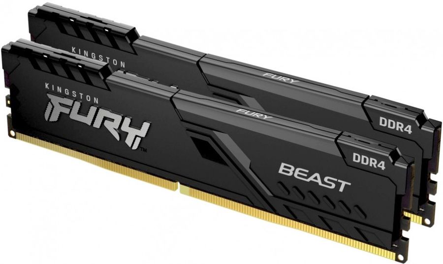 Модуль памяти DDR4 16Gb PC4-25600 3200MHz Kingston Fury Beast Black (Kit of 2)