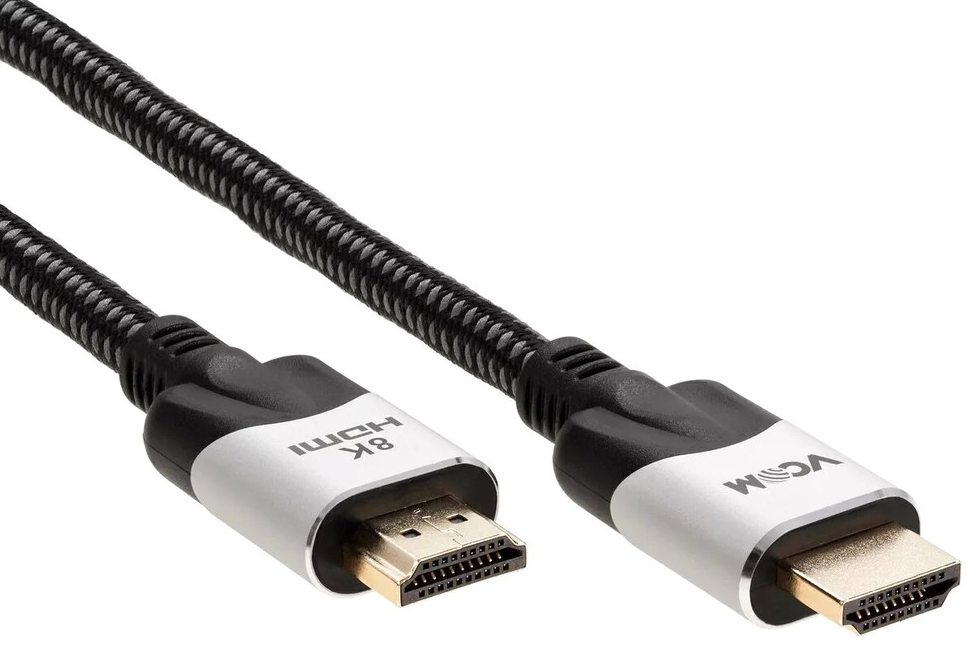 Кабель соединительный HDMI (m) < - > HDMI (m)  1.5м, ver 2.1, VCOM оплётка