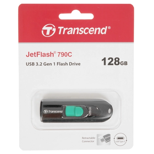 Флешка 128Gb Transcend JetFlash 790С Type-C black