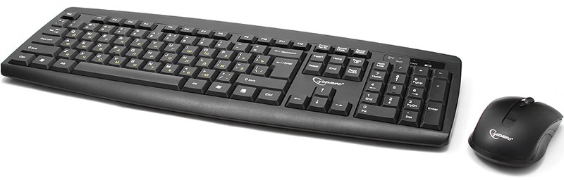 Комплект беспроводной (клавиатура+мышь) Gembird KBS-8000 Wireless (жёлтая кириллица, до 10 м) USB че