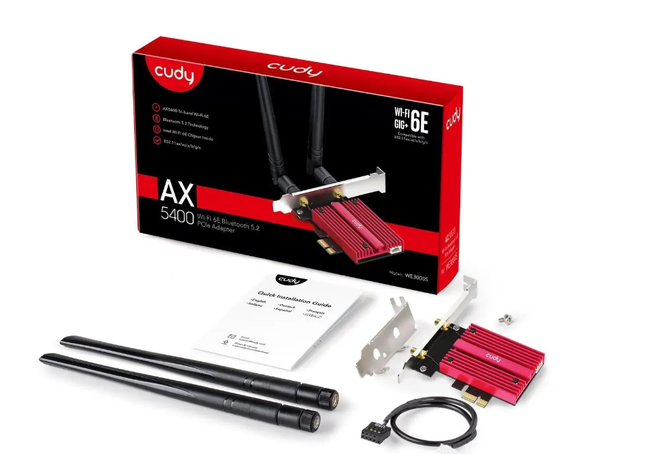 Сетевая карта PCI-E Cudy WE3000S АХ5400 Wi-Fi + Bluetooth