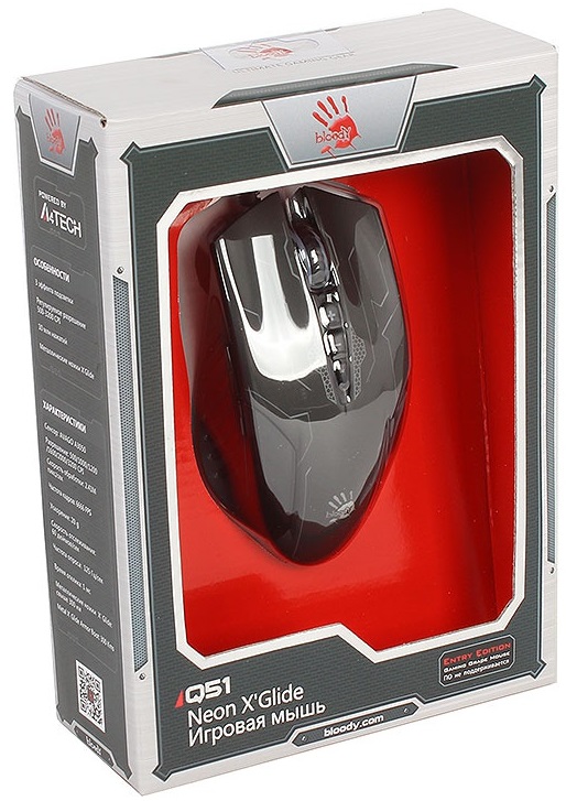 Мышь проводная A4Tech Bloody Q51 6200dpi черный