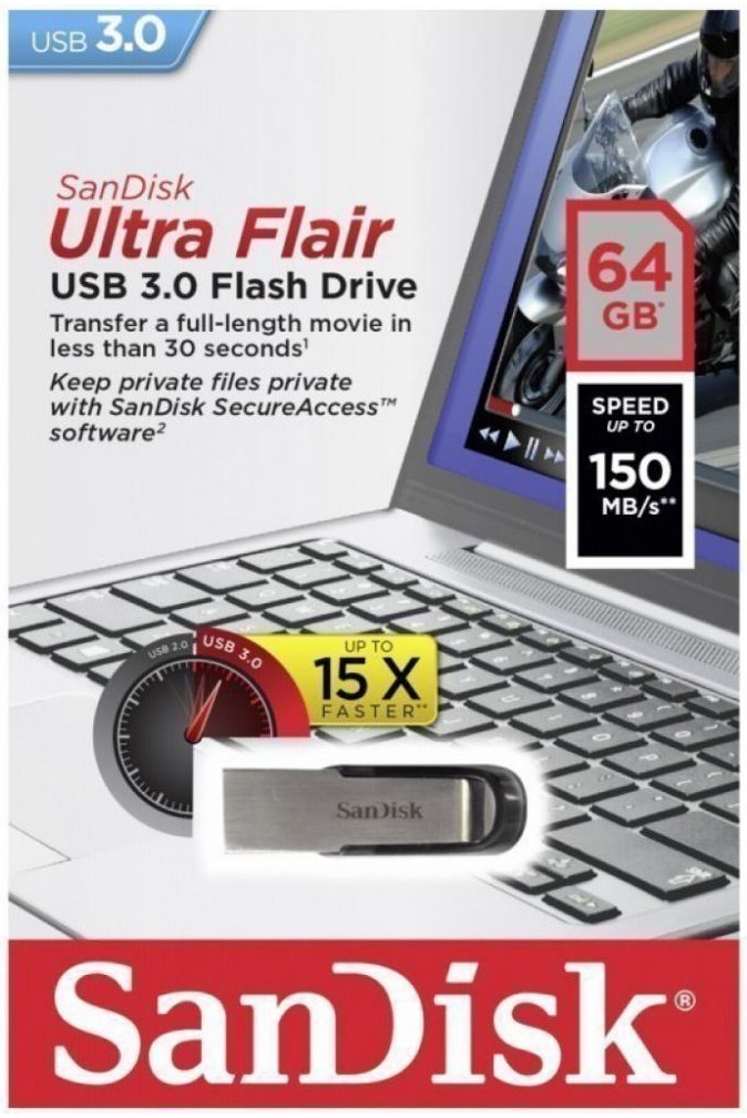 Флешка .64Gb SanDisk Ultra Flair USB3.0