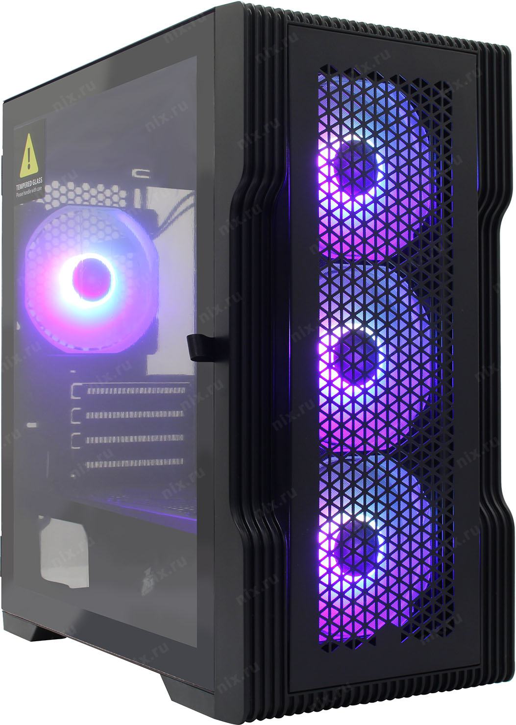 Корпус 1STPLAYER T3-BK-4F2(AP) mATX Black