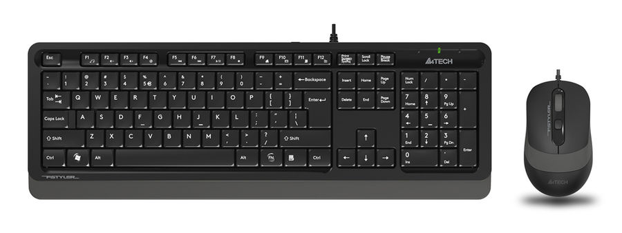 Комплект проводной (клавиатура+мышь) A4Tech Fstyler F1010 черный/серый