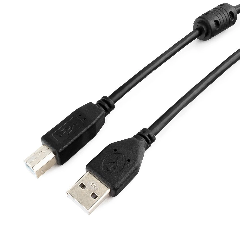 Кабель USB2.0 Am < - > Bm  4.5м, Cablexpert, экран, феррит.кольцо, прозрачный, пакет