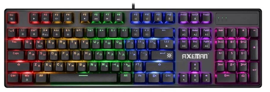 Клавиатура проводная Defender Axeman GK-302 RGB Black