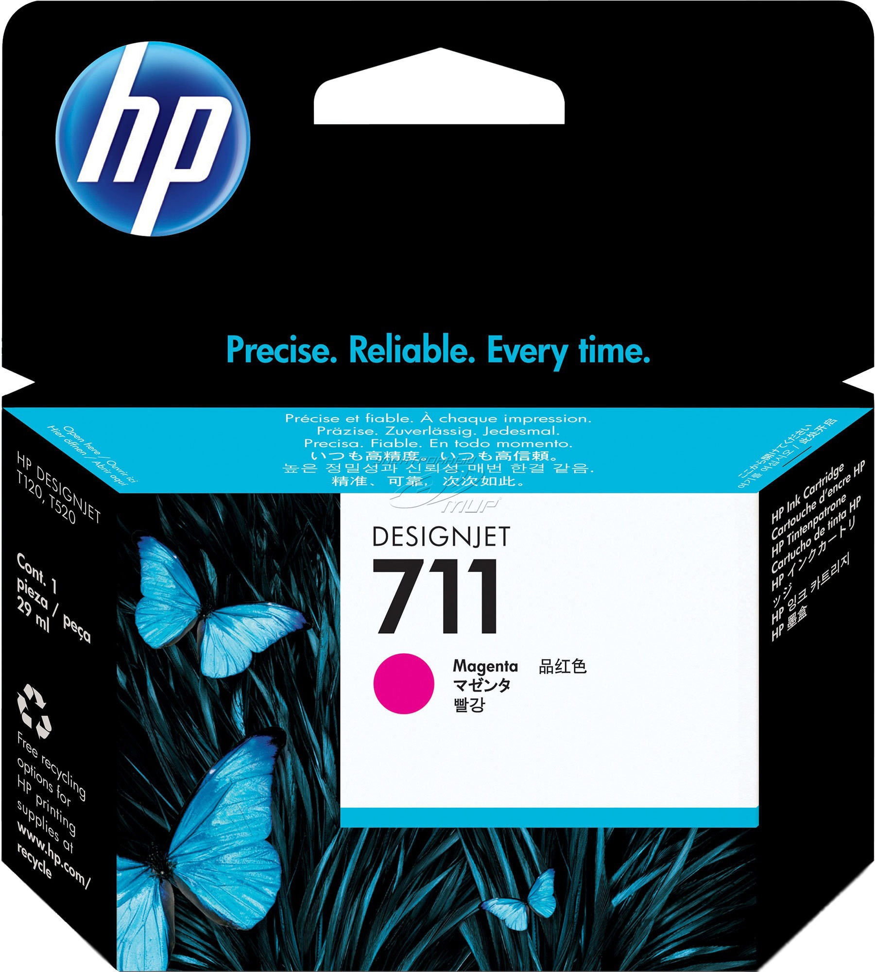 Картридж струйный HP 711 (CZ131AE) для HP DesignJet T120/T520, пурпурный