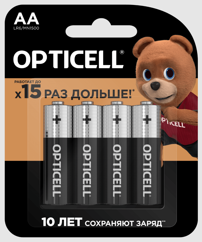 Элемент питания AA, 1.5V,  4шт, OPTICELL PROFESSIONAL