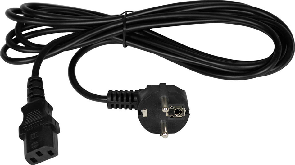 Кабель питания 220V 10.0м, Schuko- C13, 10А, VDE, Cablexpert черный