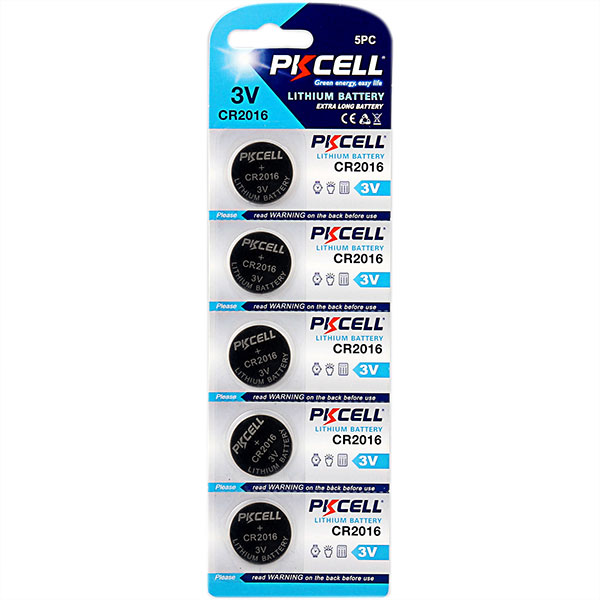 Элемент питания CR2016, 3V, 5шт, PKCELL CR2016-5B Lithium Battery
