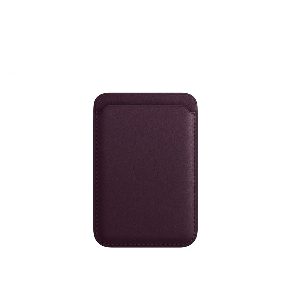 Кожаный кошелек для смартфона Apple iPhone Leather Wallet with Magsafe Dark Cherry (темная вишня)