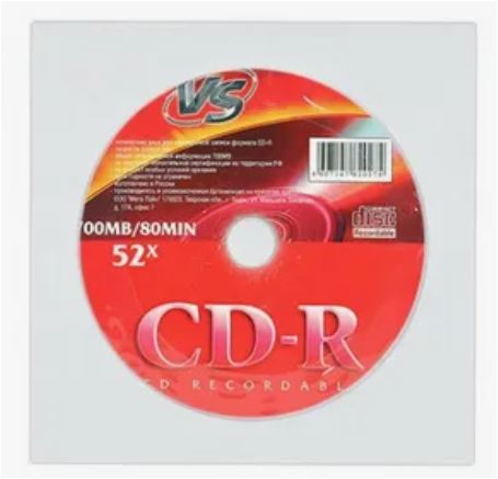 Диск CD-R 700 Mb VS 52x в Бумажном конверте