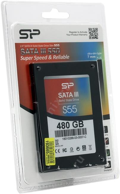 Накопитель SSD SATA .480Gb Silicon Power S55 (SATA 6 Гб/сек, 540/480 Мбайт/сек)