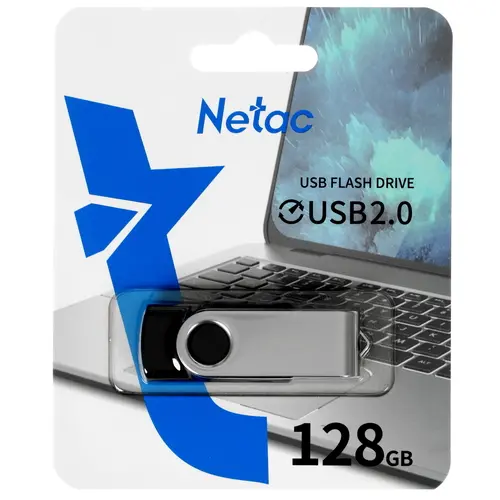Флешка 128Gb Netac U505 USB2.0 металлическая поворотная крышка