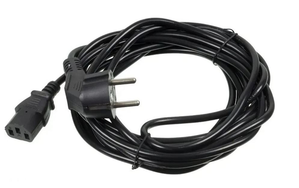 Кабель питания 220V  5.0м, Schuko- C13,  6А, Buro черный