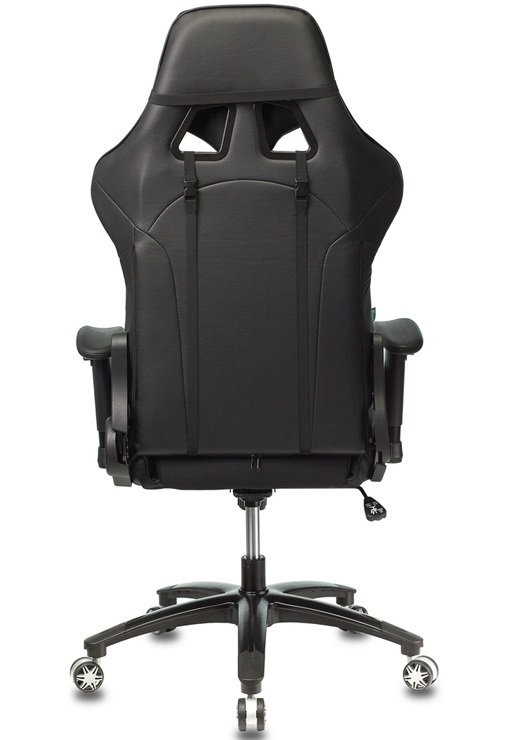 Кресло Zombie VIKING 4 AERO (текстиль/эко.кожа, мех. качания, крест. пластик, до 120 кг) Черый