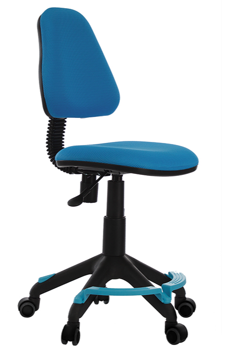 Кресло Бюрократ KD-4-F (ткань, колеса с обратным стопором, подст.для ног, до 100 кг) Голубой