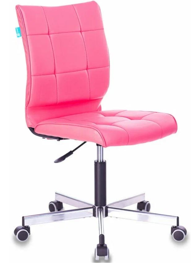 Кресло Бюрократ CH-330M (эко.кожа, без мех. качания, крест. металл, до 120 кг) Светло-розовый
