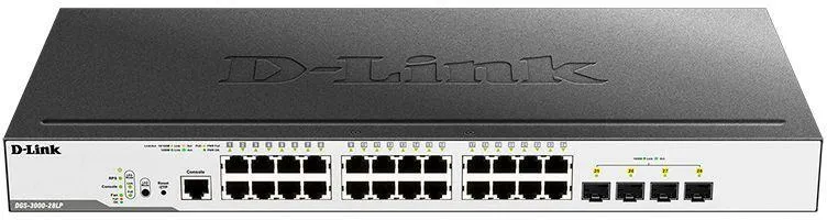 Коммутатор 24 port D-Link DGS-3000-28LP/B1A 1000 Мбит/сек 24*PoE 4*SFP