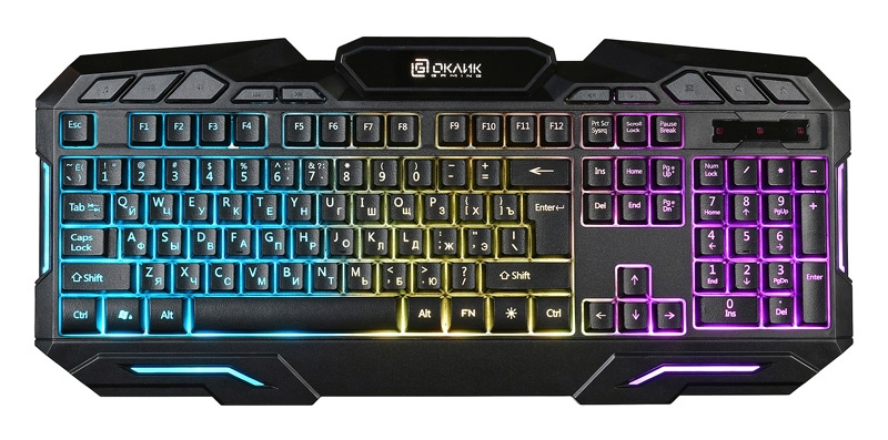 Клавиатура проводная Oklick 700G DYNASTY Rainbow Led 1.6m Black