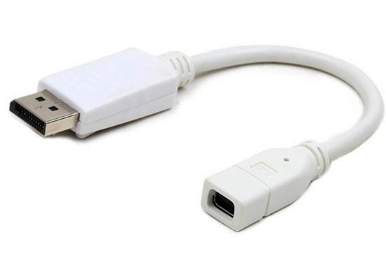 Кабель-переходник miniDP (f) < - > DP (m), 0.10м, Cablexpert, White