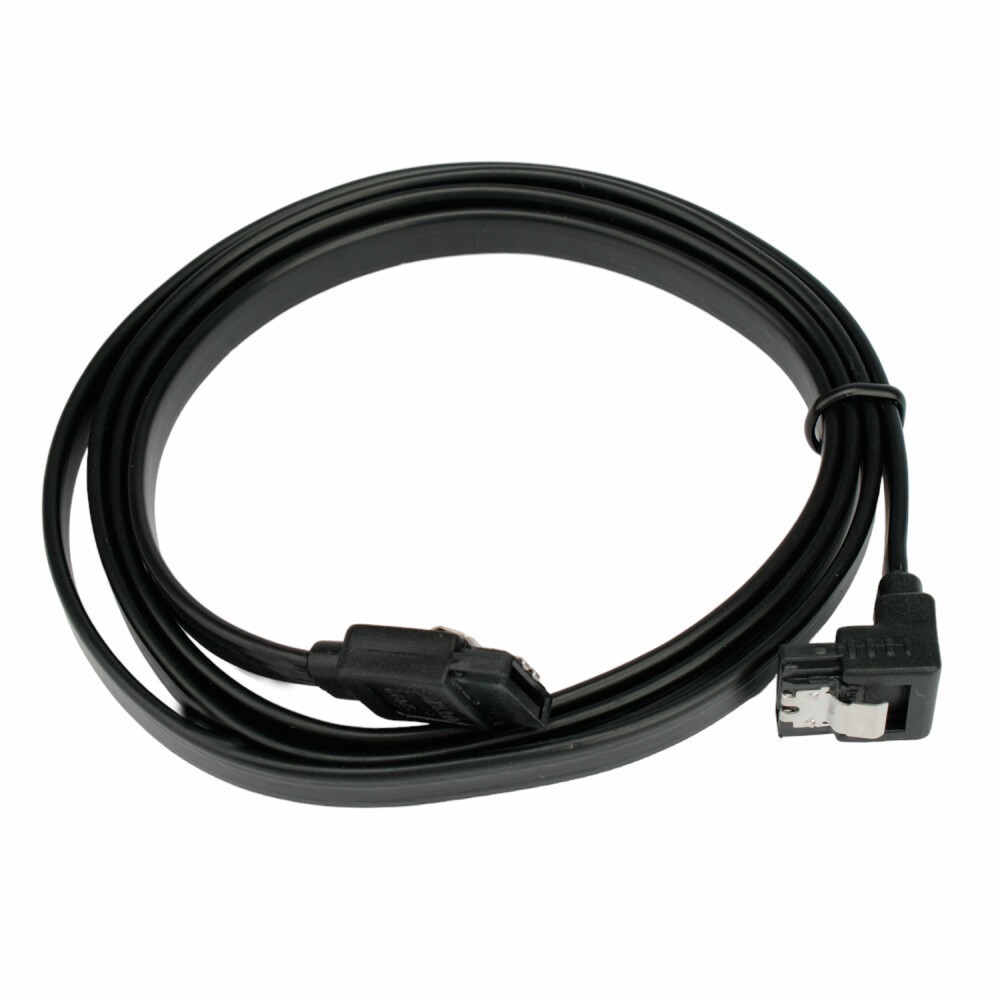 Кабель интерфейсный SATA 100см, Cablexpert, угловой, защелка, черный