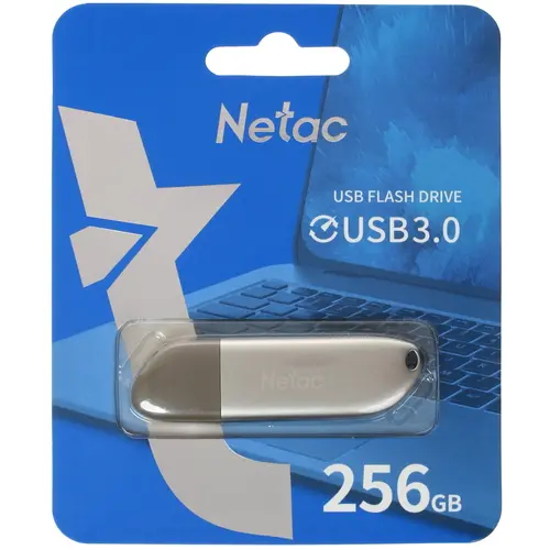 Флешка 256Gb Netac U352 USB3.0 с колпачком, металлическая
