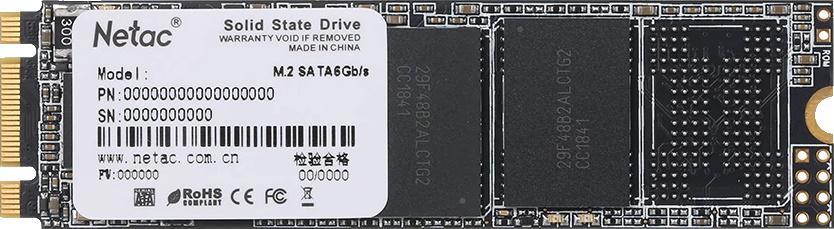 Накопитель SSD M.2 .512Gb Netac N535N (SATA, 540/490 Мбайт/сек)