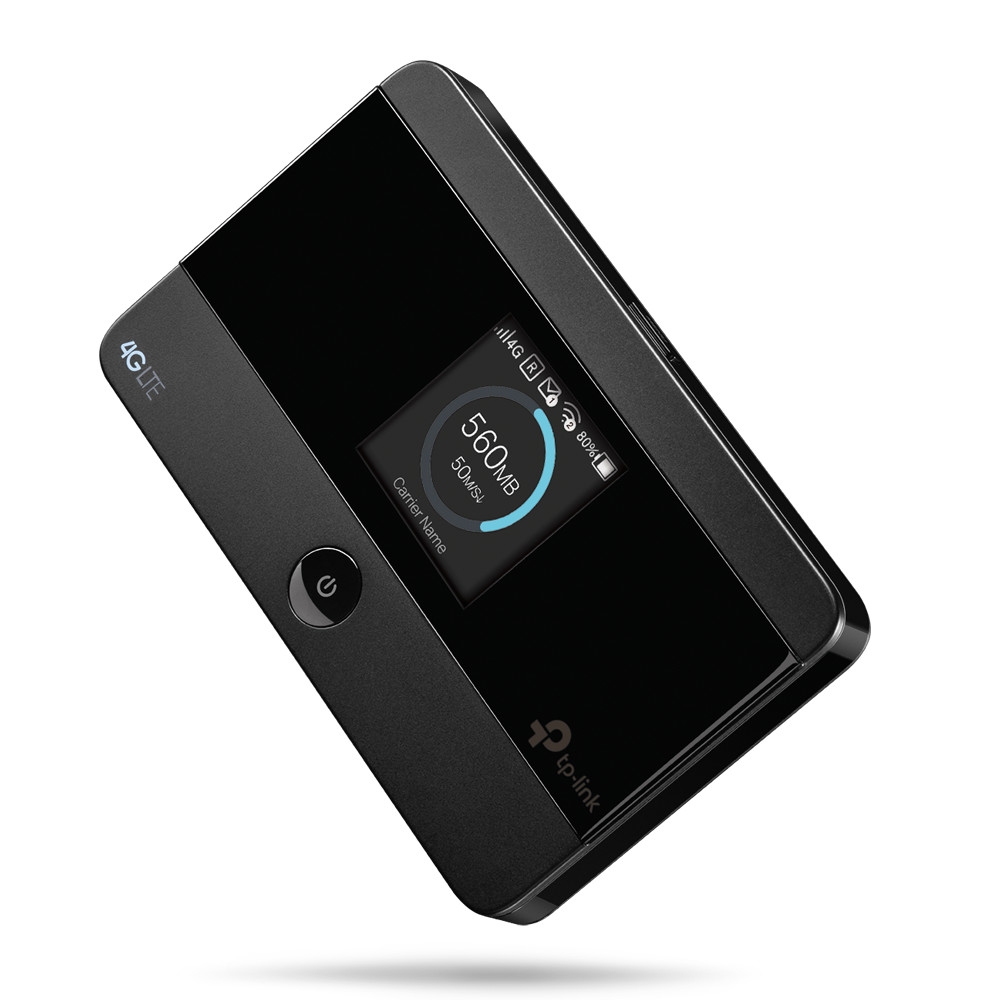 Wi-Fi роутер TP-Link M7350 N300, 2.4 ГГц, 2000 мАч, Micro USB, SIM-слот, черный
