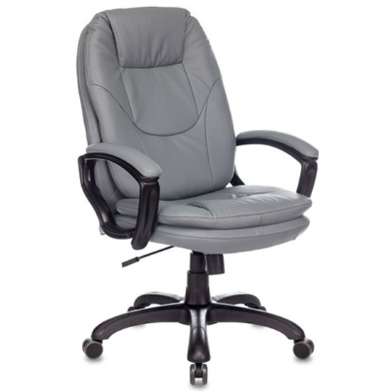 Кресло Бюрократ CH-868N (эко.кожа, мех. качания, крест. пластик, до 120 кг) Серый