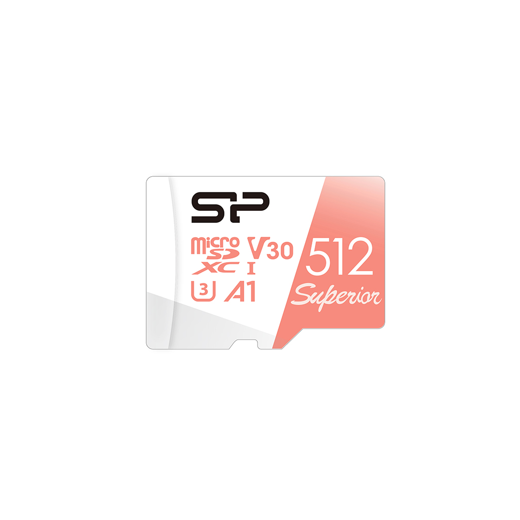 Карта памяти microSD 512Gb Silicon Power microSDXC Superior A1 Class 10 UHS-I U3 + адаптер SD