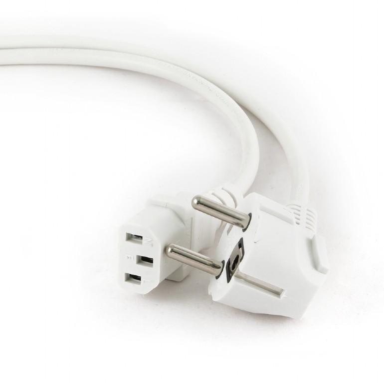 Кабель питания 220V  1.8м, Schuko- C13, 10А, VDE, Cablexpert, белый