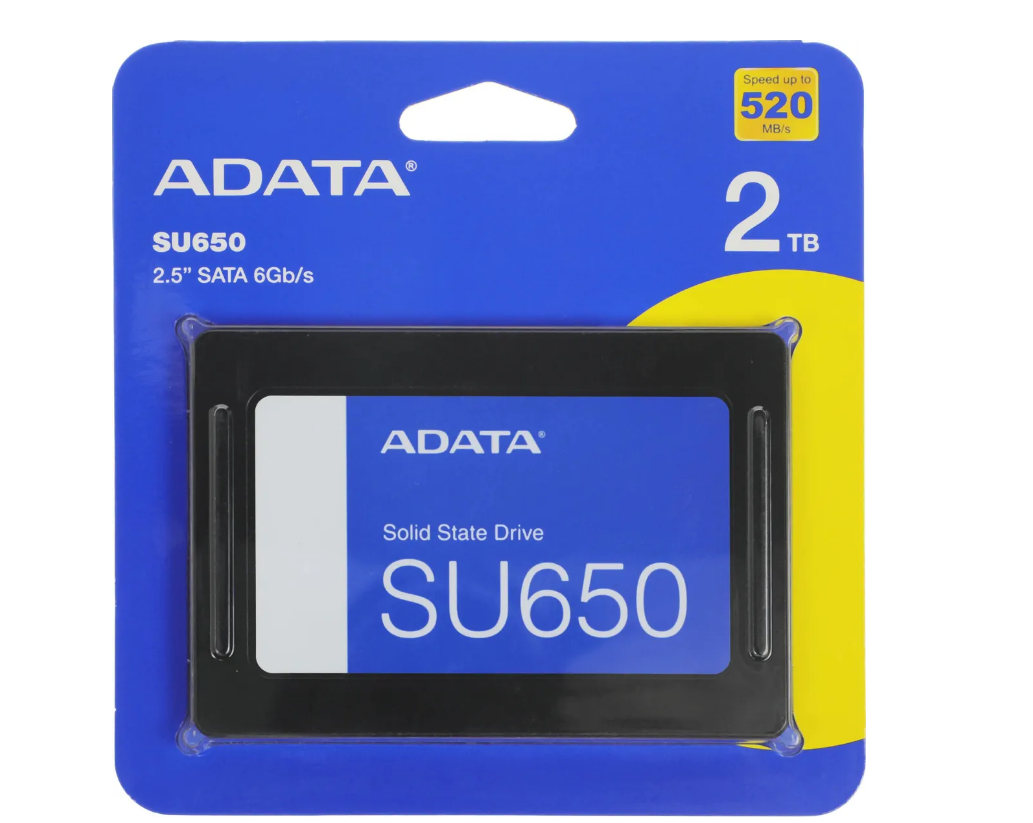 Накопитель SSD SATA 2Tb AData Ultimate SU650 (3D NAND, 520/450 Мбайт/сек)