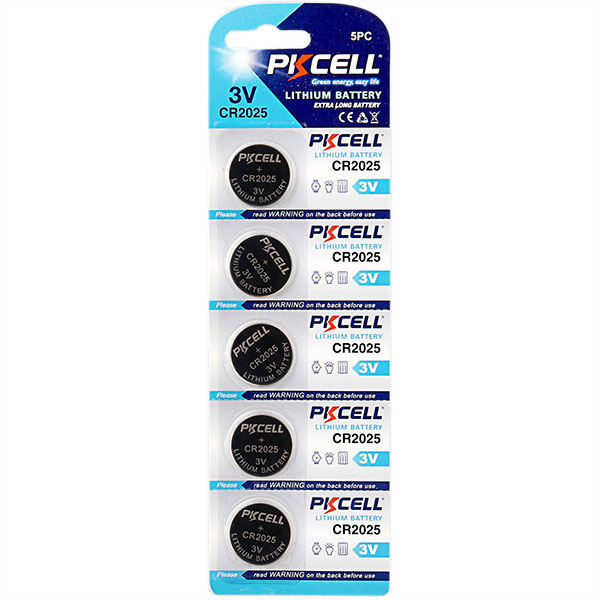 Элемент питания CR2025, 3V, 5шт, PKCELL CR2025-5B Lithium Battery