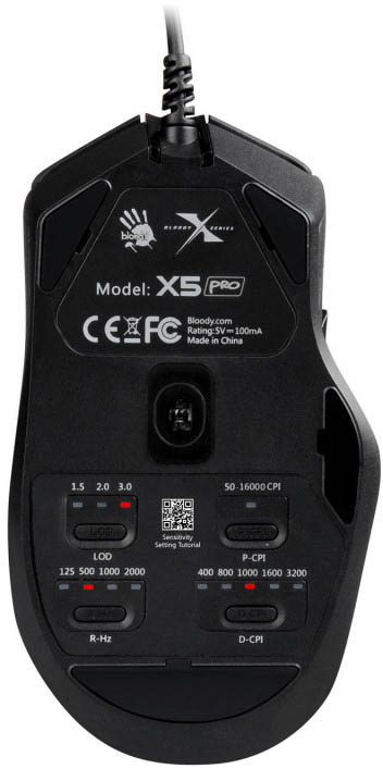 Мышь проводная A4Tech Bloody X5 Pro 16000dpi черный