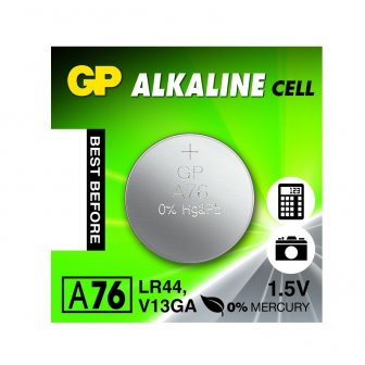 Элемент питания LR44 (A76), 1шт, GP A76 / LR44 / G13 BL10